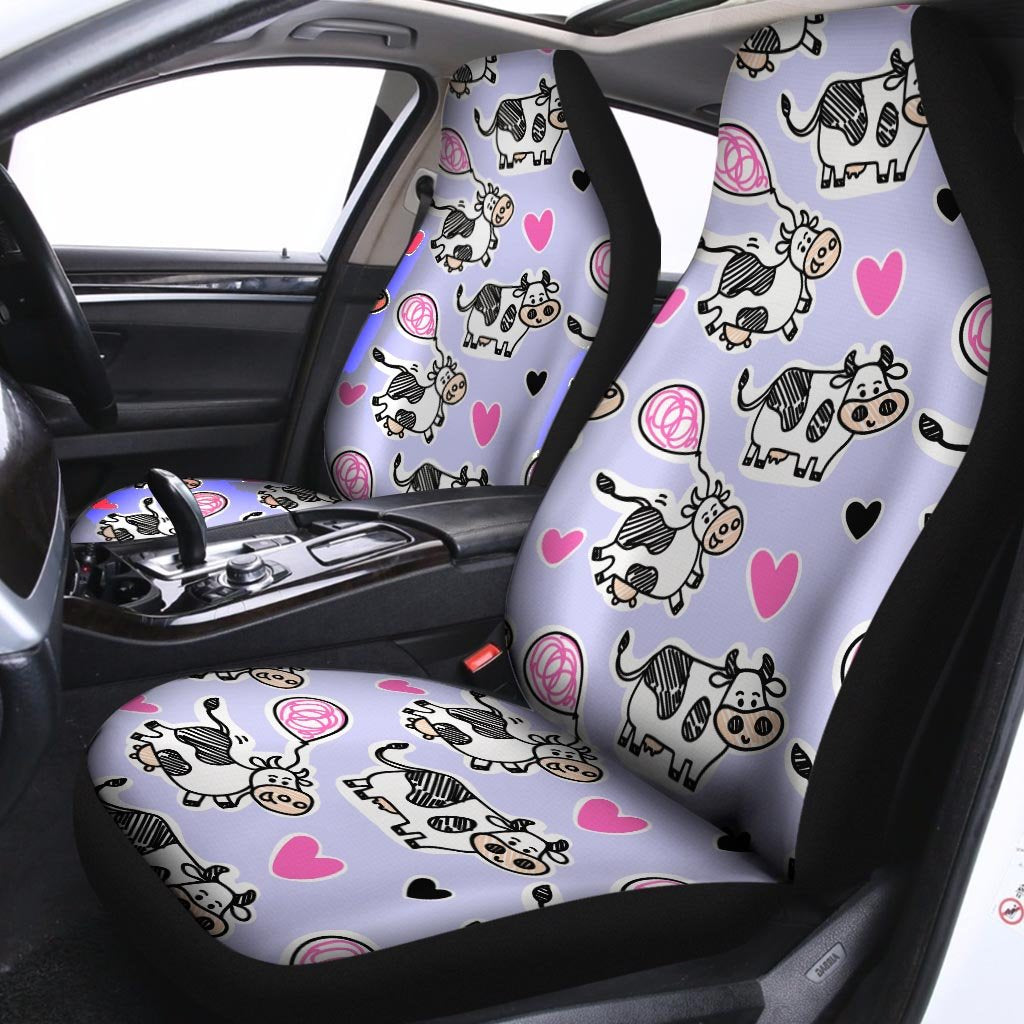 Cow Doodle Print Car Seat Covers-grizzshop