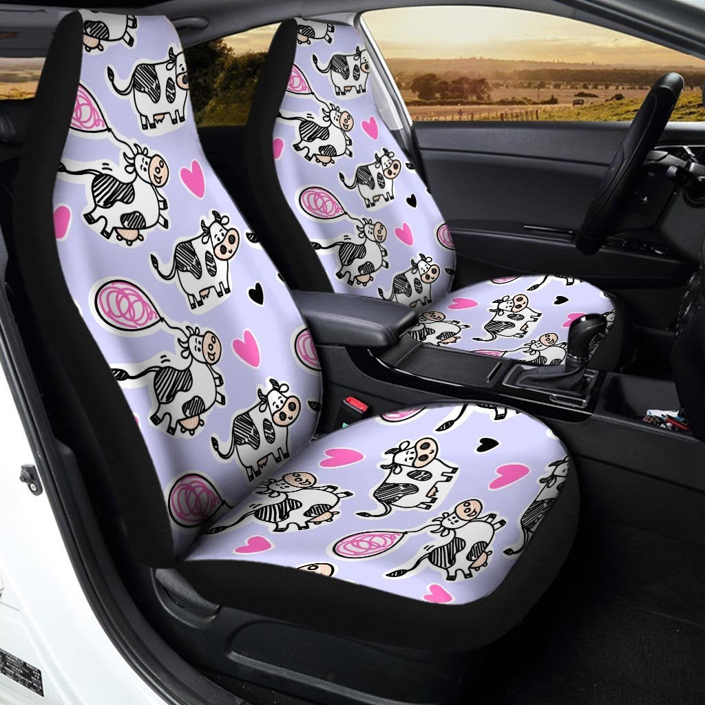 Cow Doodle Print Car Seat Covers-grizzshop