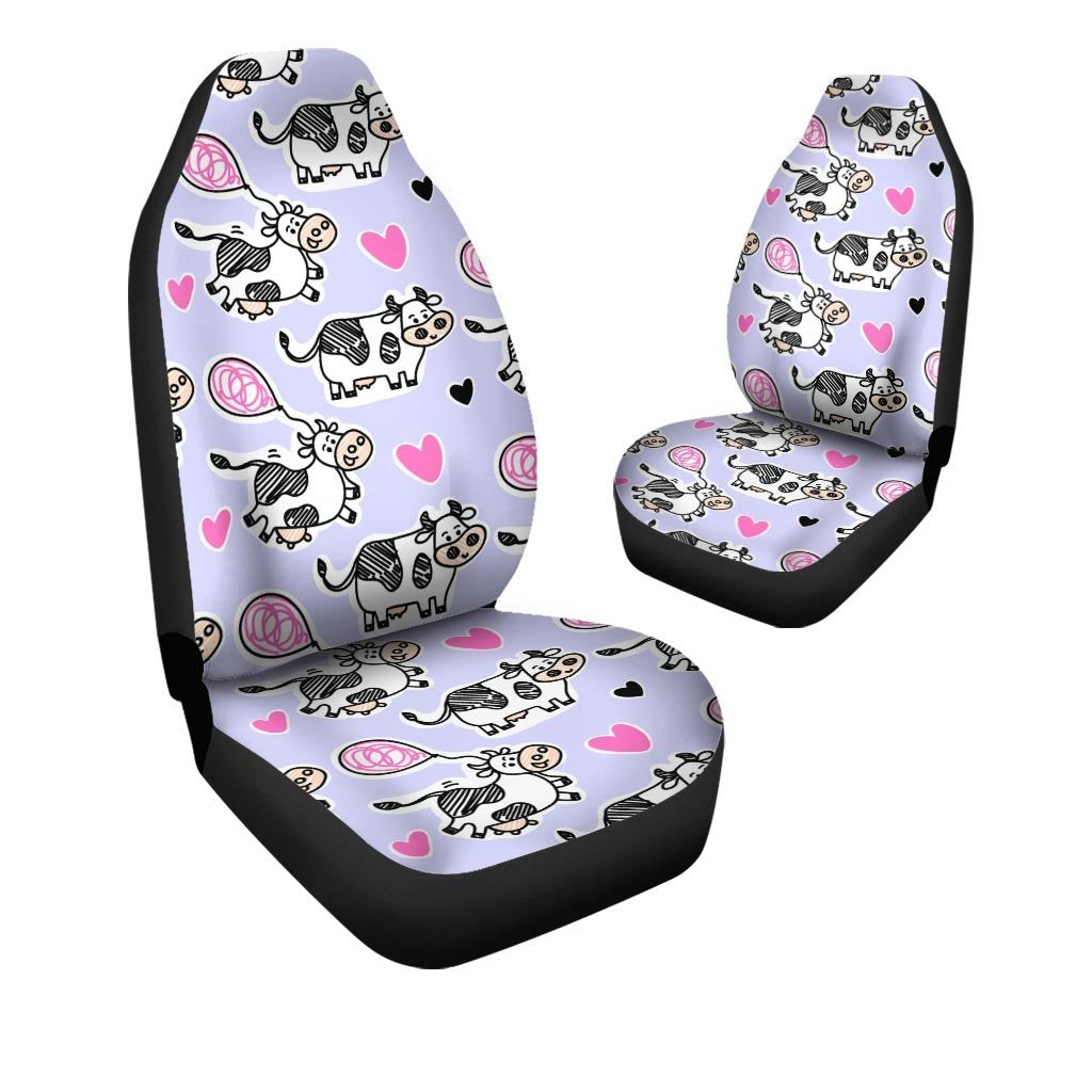 Cow Doodle Print Car Seat Covers-grizzshop