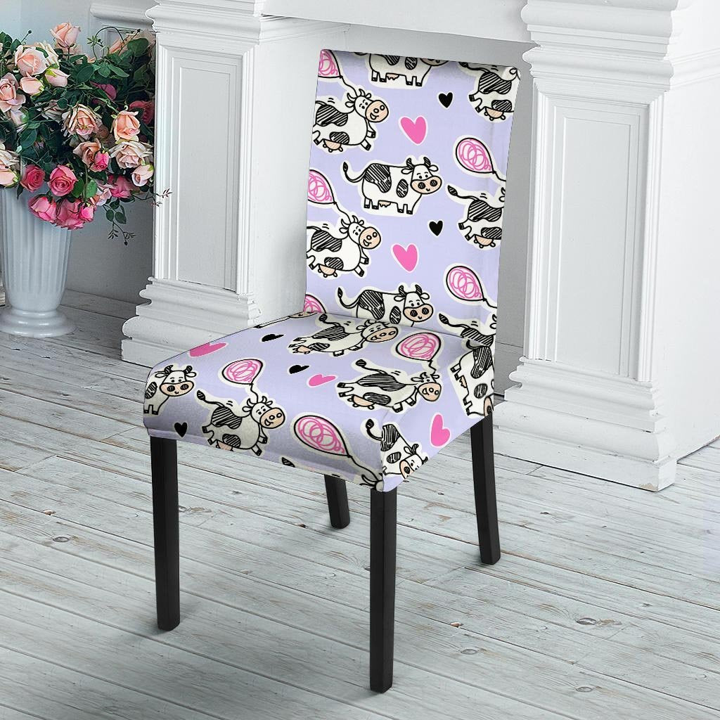 Cow Doodle Print Chair Cover-grizzshop