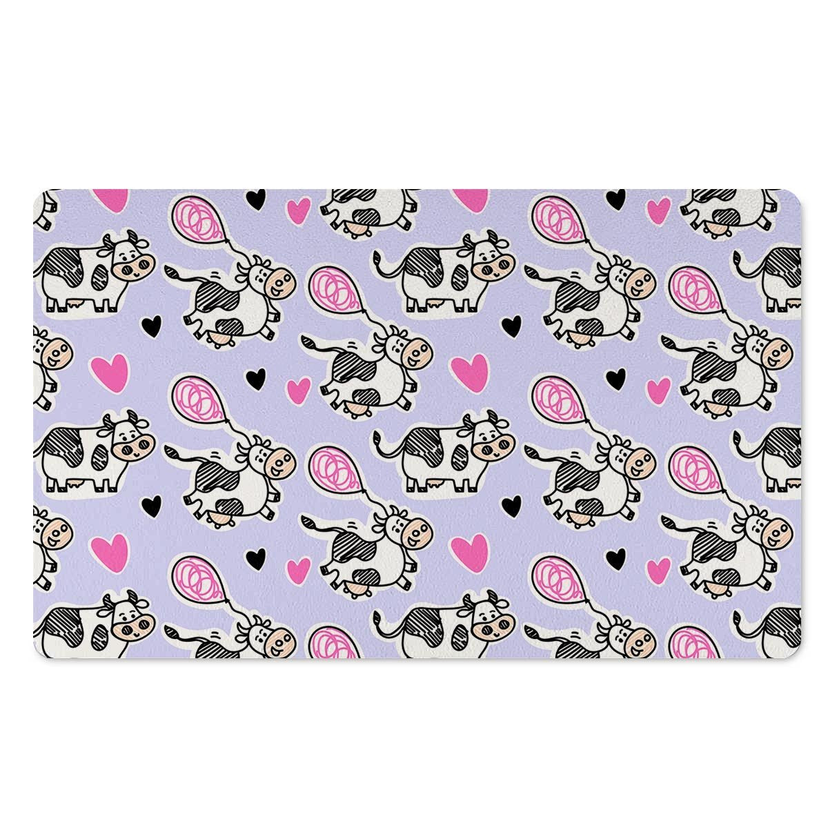 Cow Doodle Print Door Mat-grizzshop