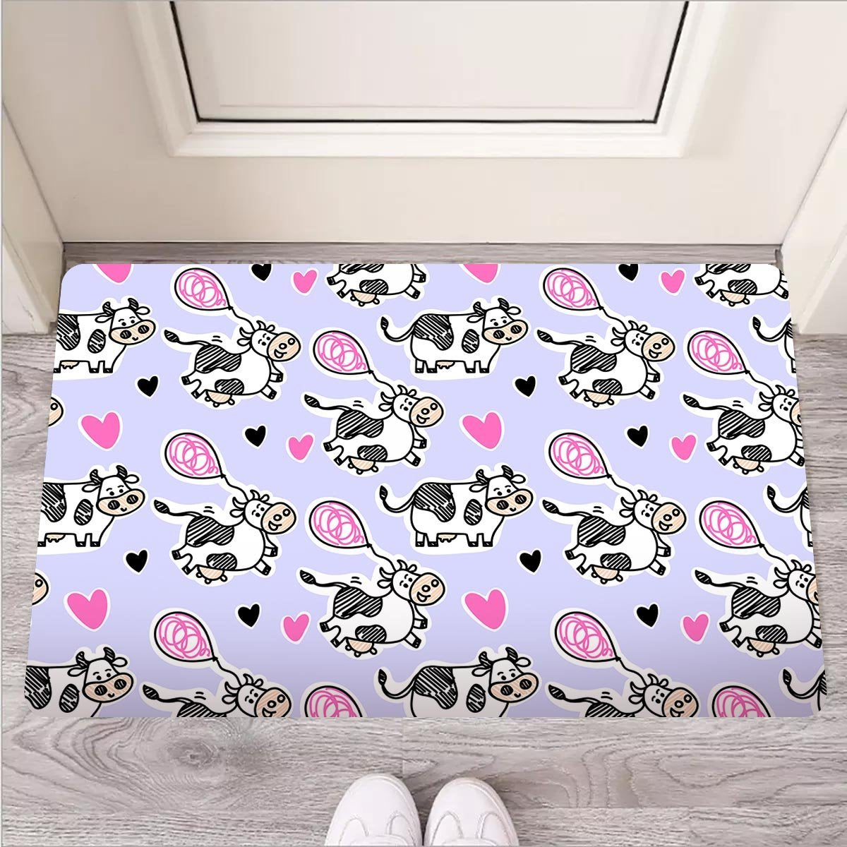 Cow Doodle Print Door Mat-grizzshop