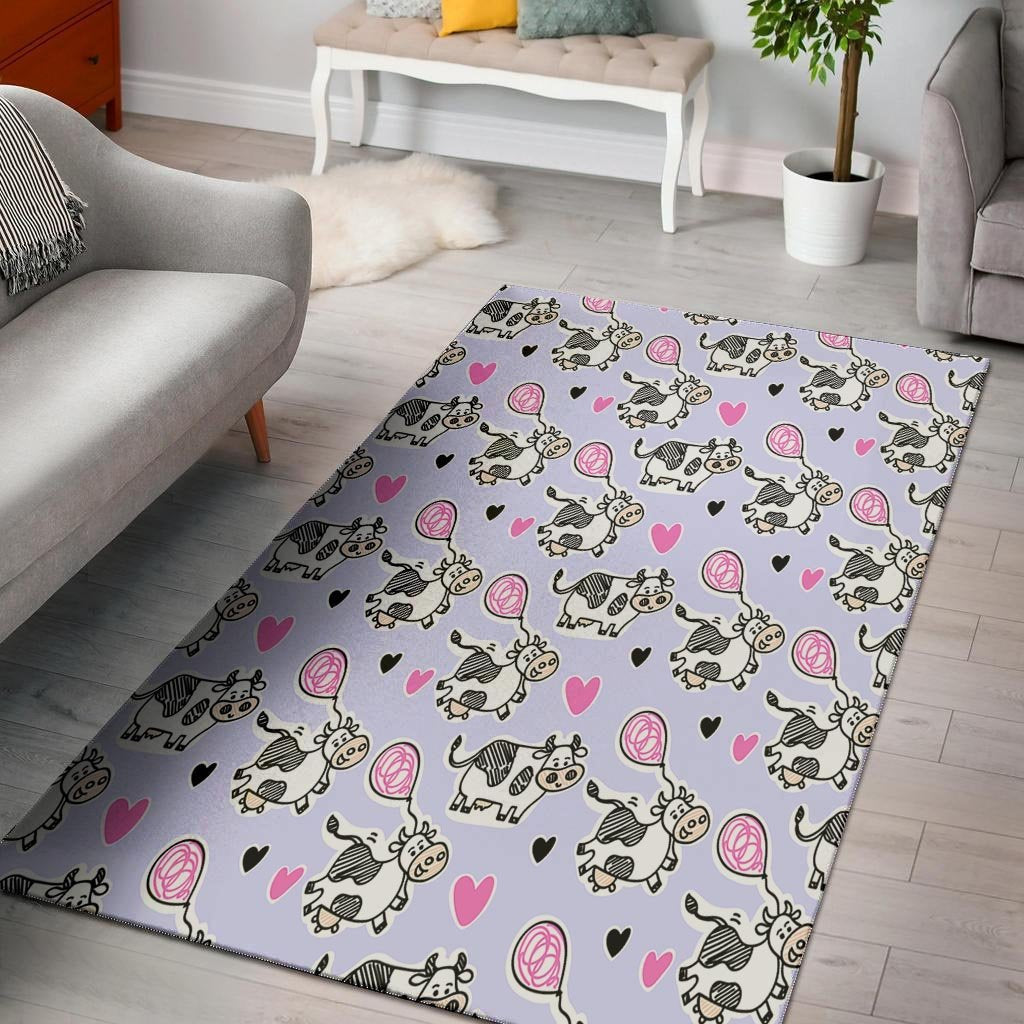 Cow Doodle Print Floor Mat-grizzshop