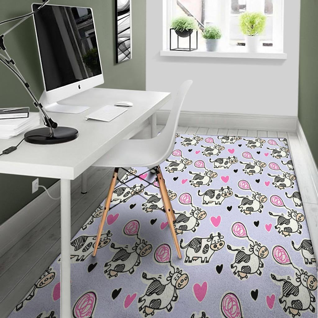 Cow Doodle Print Floor Mat-grizzshop