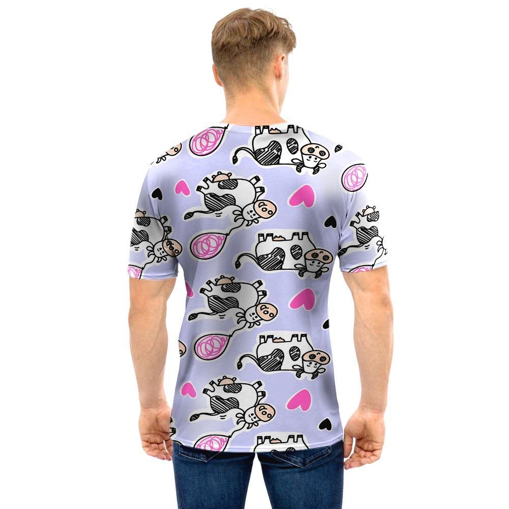 Cow Doodle Print Men T Shirt-grizzshop