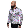 Cow Doodle Print Men's Bomber Jacket-grizzshop