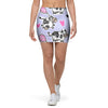 Cow Doodle Print Mini Skirt-grizzshop