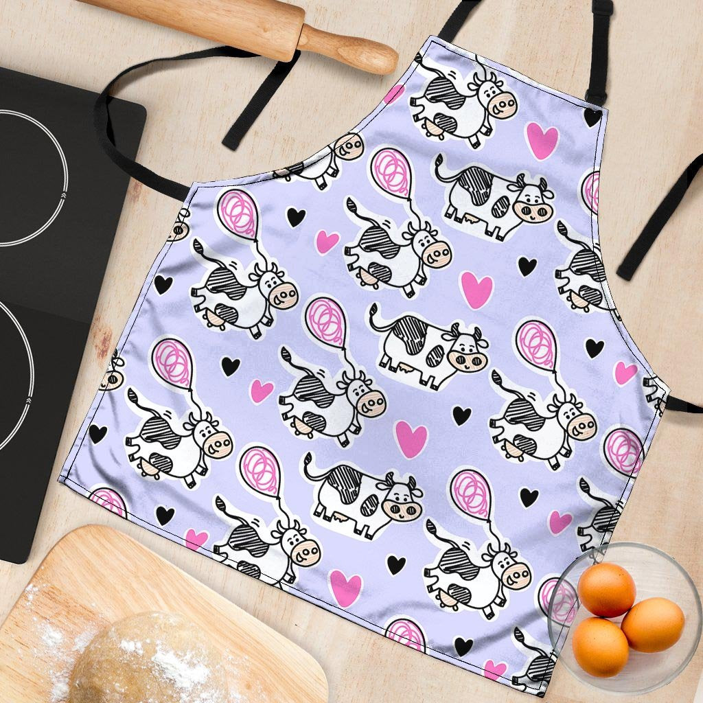 Cow Doodle Print Women's Apron-grizzshop