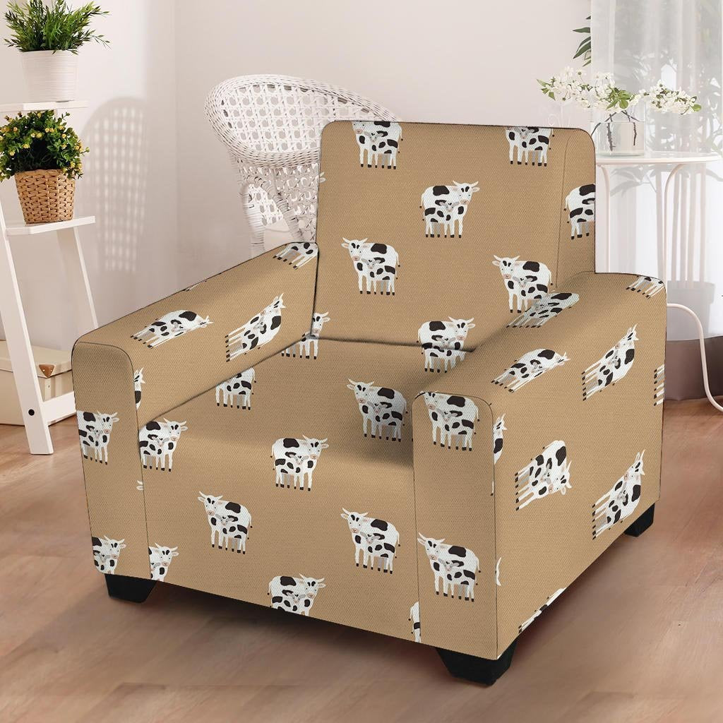 Cow Family Print Armchair Cover-grizzshop