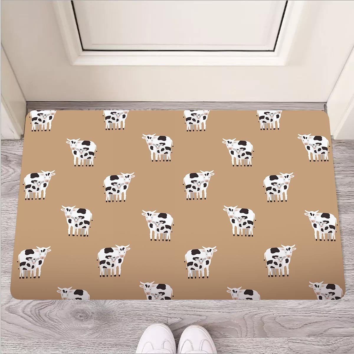 Cow Family Print Door Mat-grizzshop