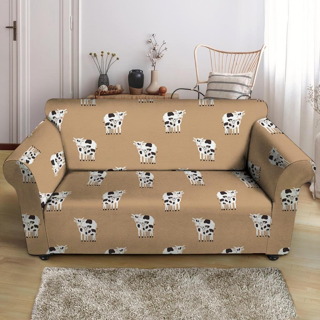 Cow Family Print Loveseat Cover-grizzshop