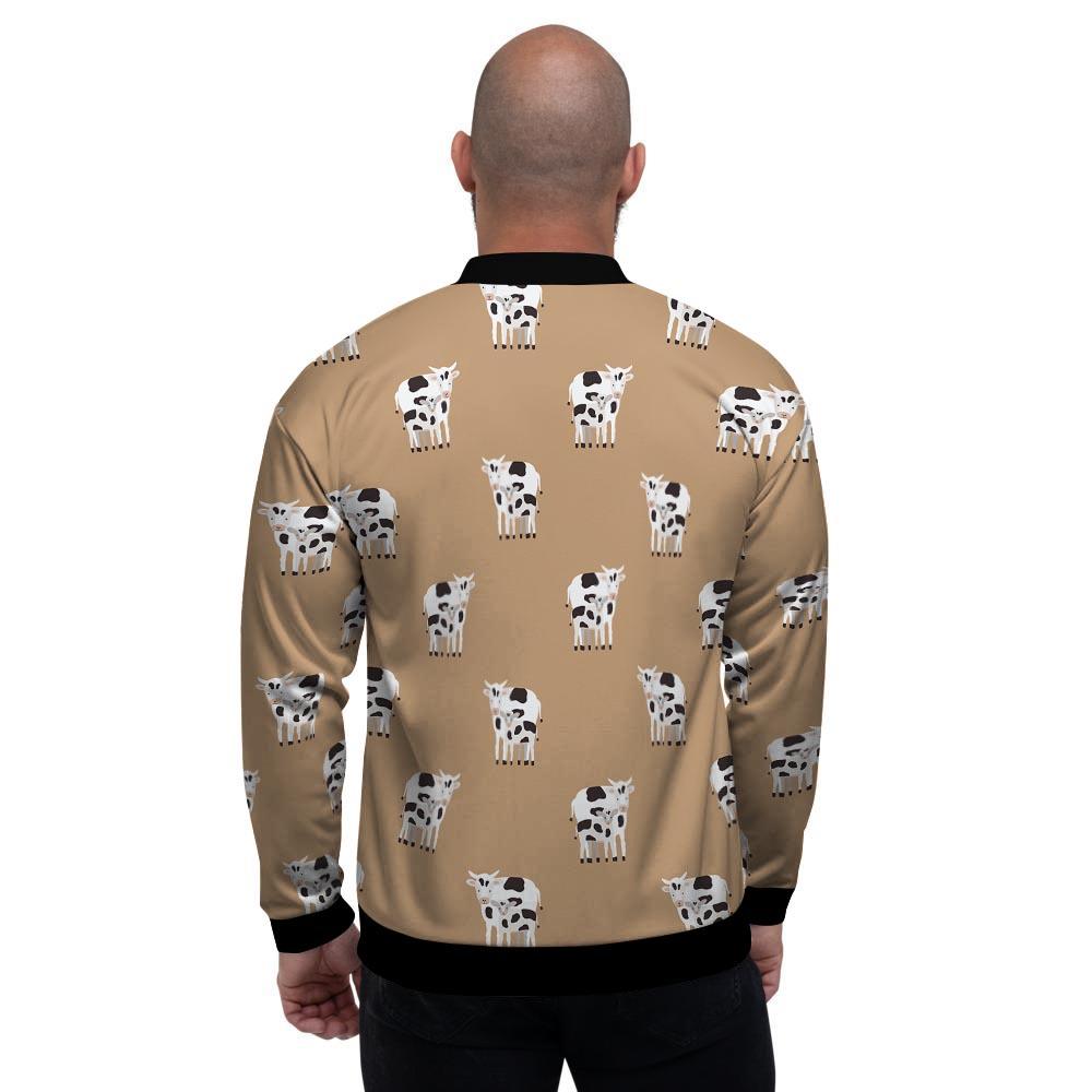 Cow Family Print Men's Bomber Jacket-grizzshop