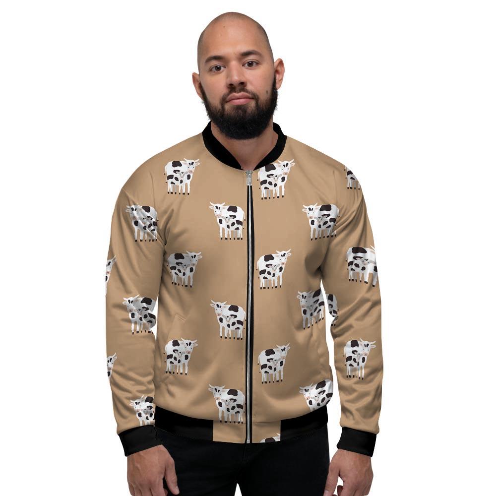 Cow Family Print Men's Bomber Jacket-grizzshop