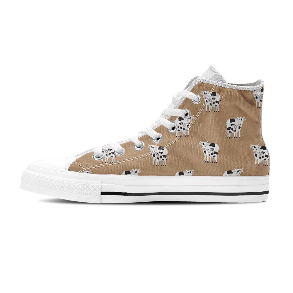 Cow Family Print Men's High Top Shoes-grizzshop