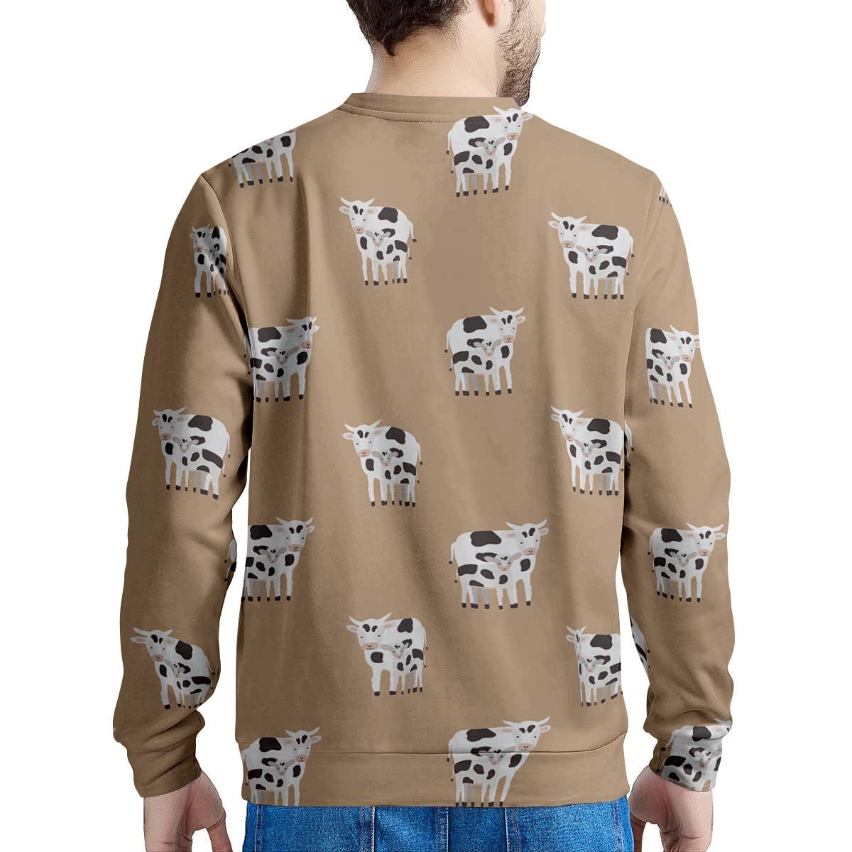 Cow Family Print Men's Sweatshirt-grizzshop