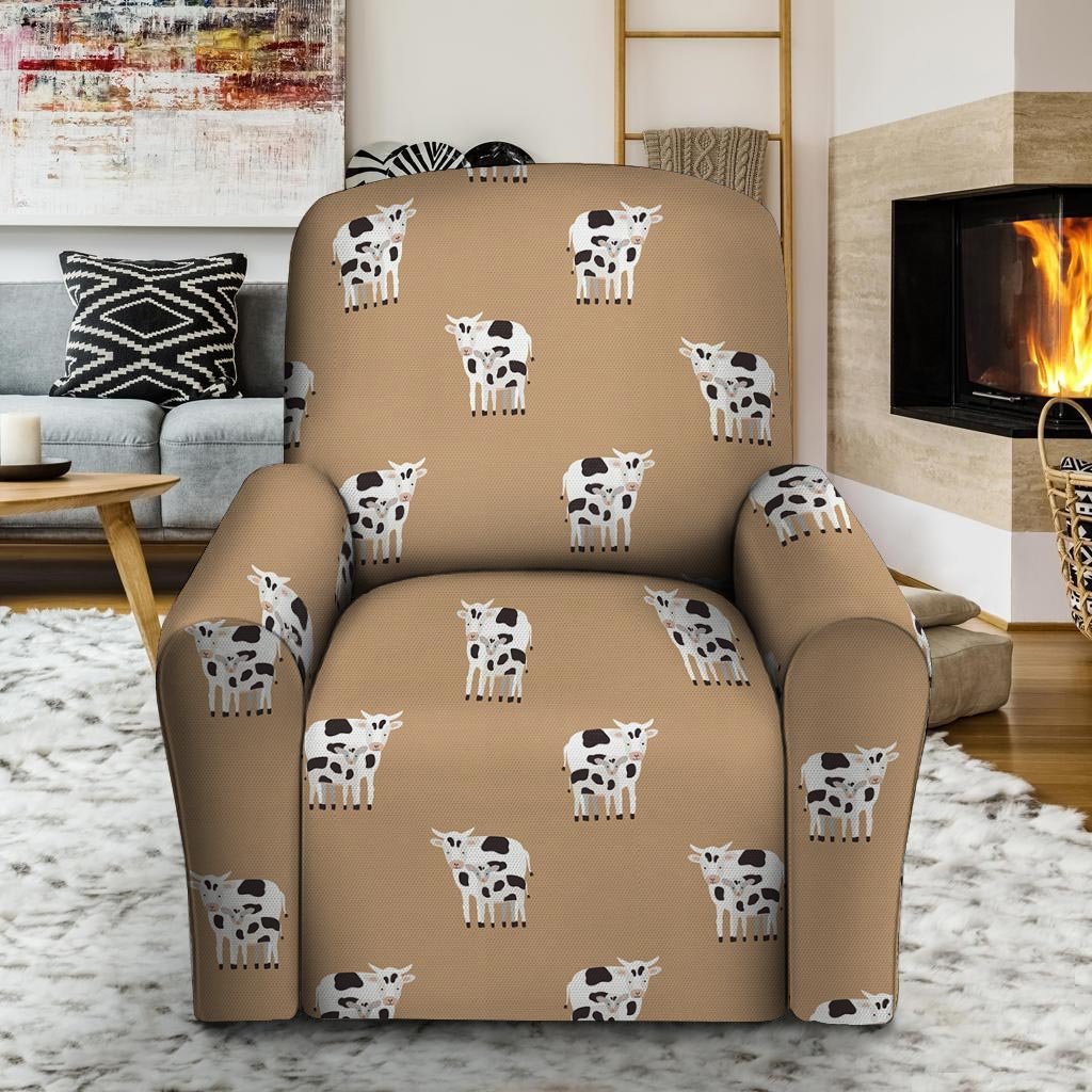 Cow Family Print Recliner Cover-grizzshop