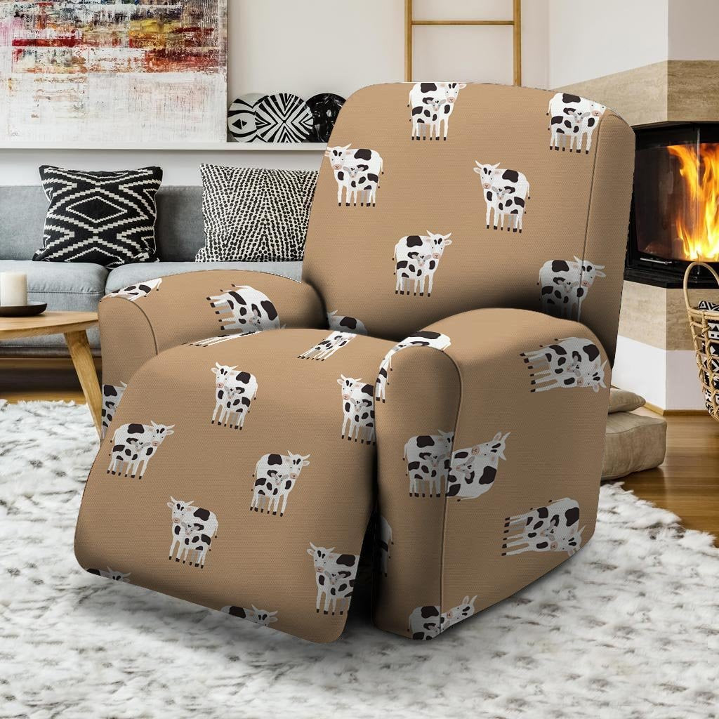 Cow Family Print Recliner Cover-grizzshop