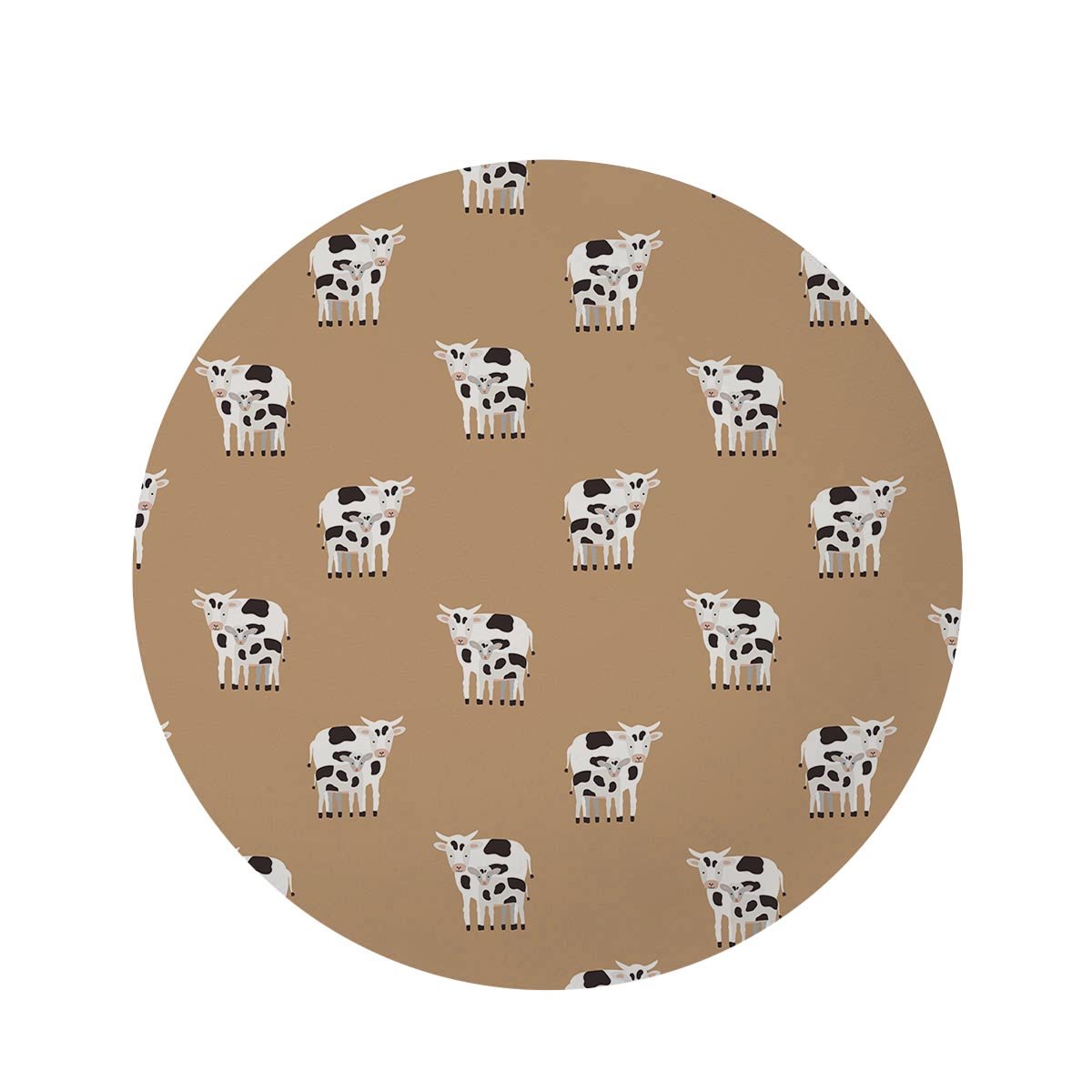 Cow Family Print Round Rug-grizzshop