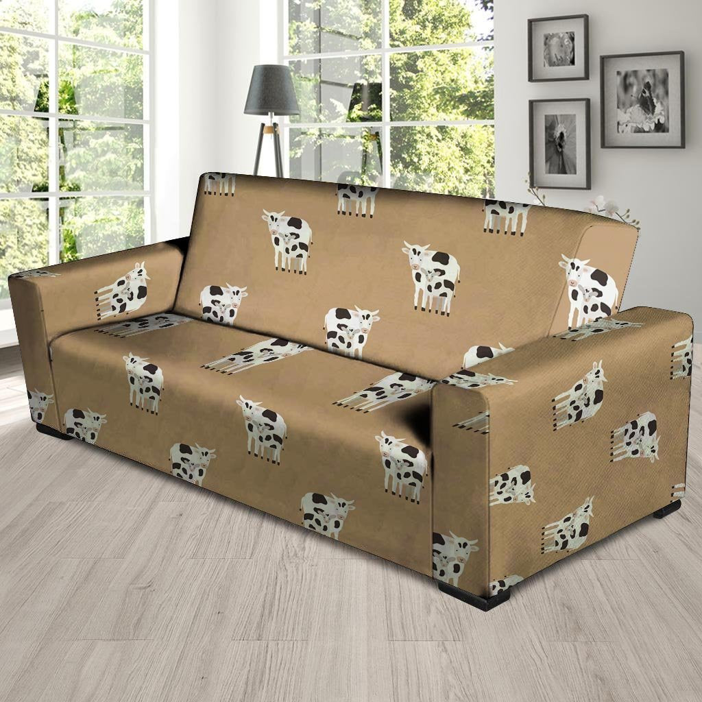 Cow Family Print Sofa Cover-grizzshop