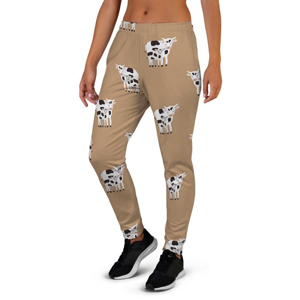 Cow Family Print Women's Joggers-grizzshop