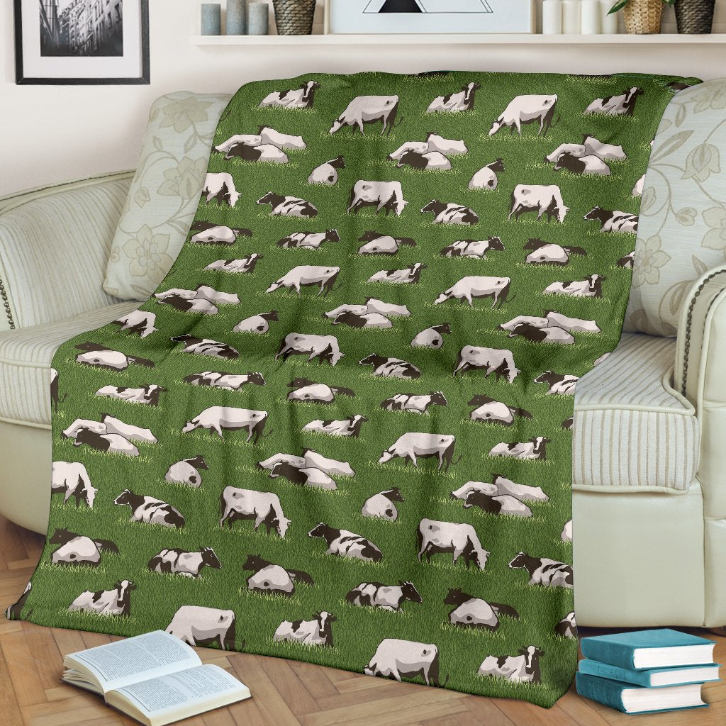 Cow Farm Pattern Print Blanket-grizzshop