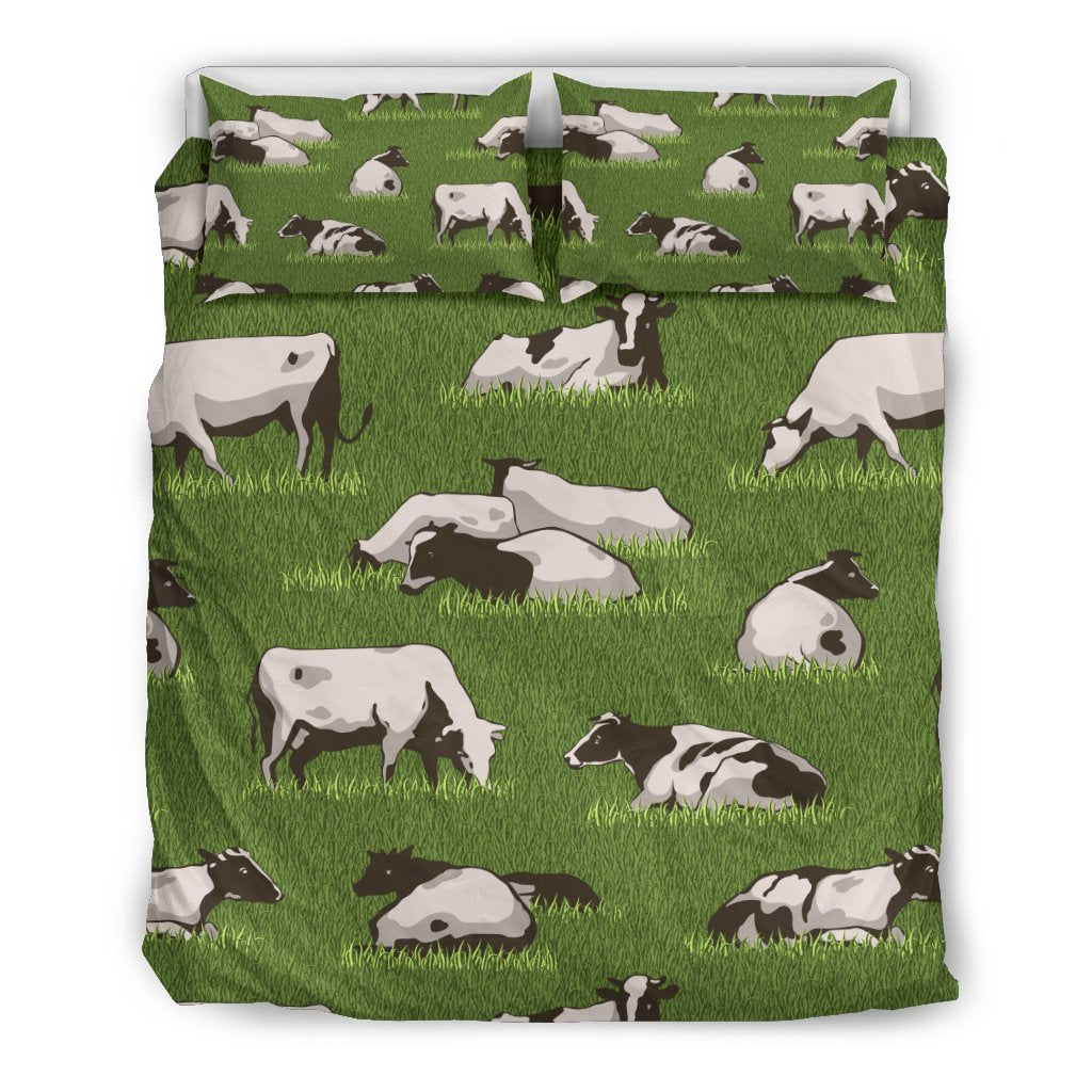Cow Farm Pattern Print Duvet Cover Bedding Set-grizzshop
