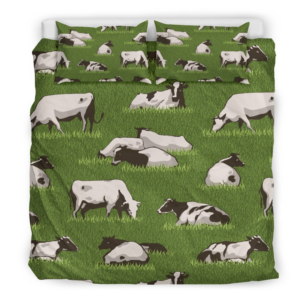 Cow Farm Pattern Print Duvet Cover Bedding Set-grizzshop