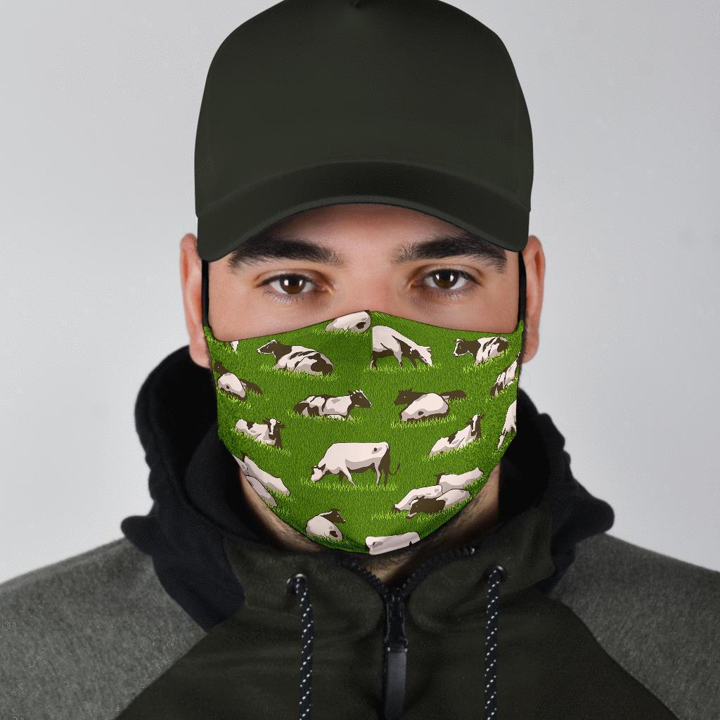 Cow Farm Pattern Print Face Mask-grizzshop