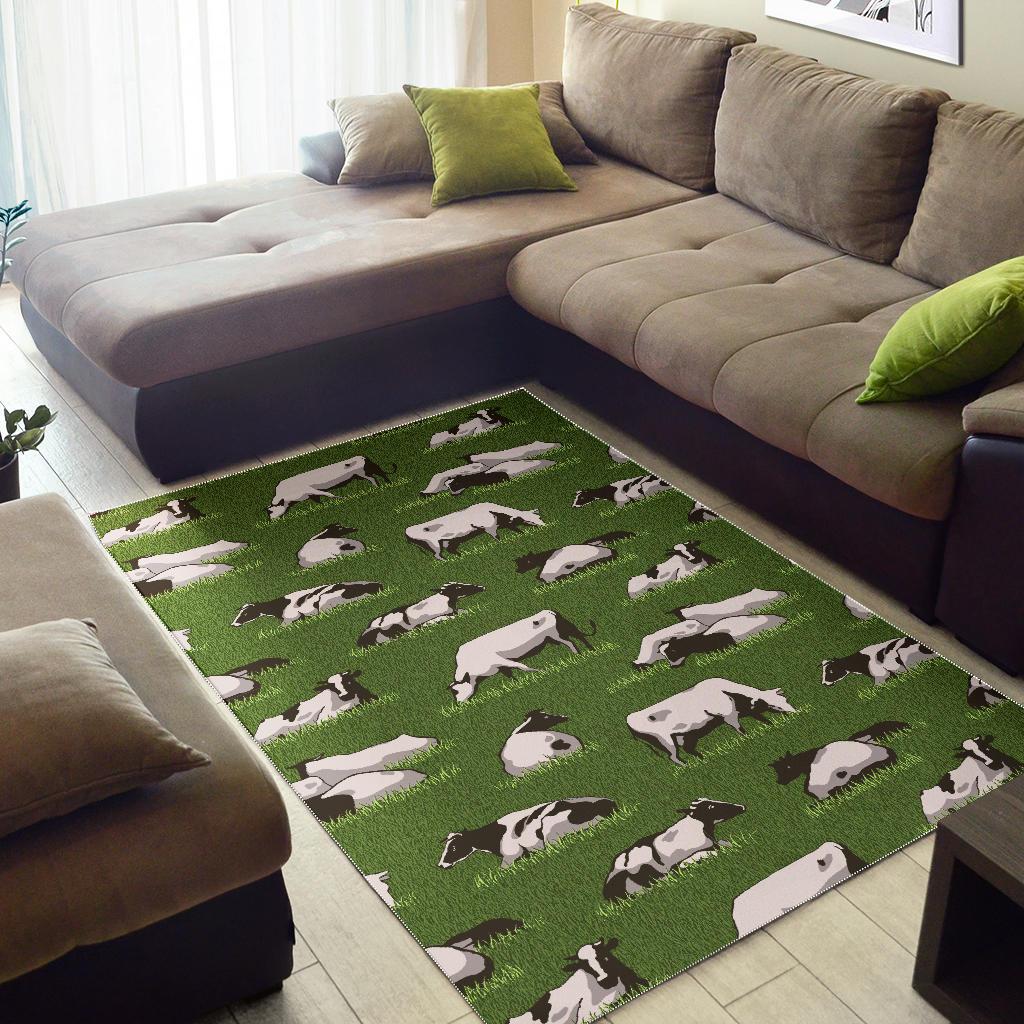 Cow Farm Pattern Print Floor Mat-grizzshop