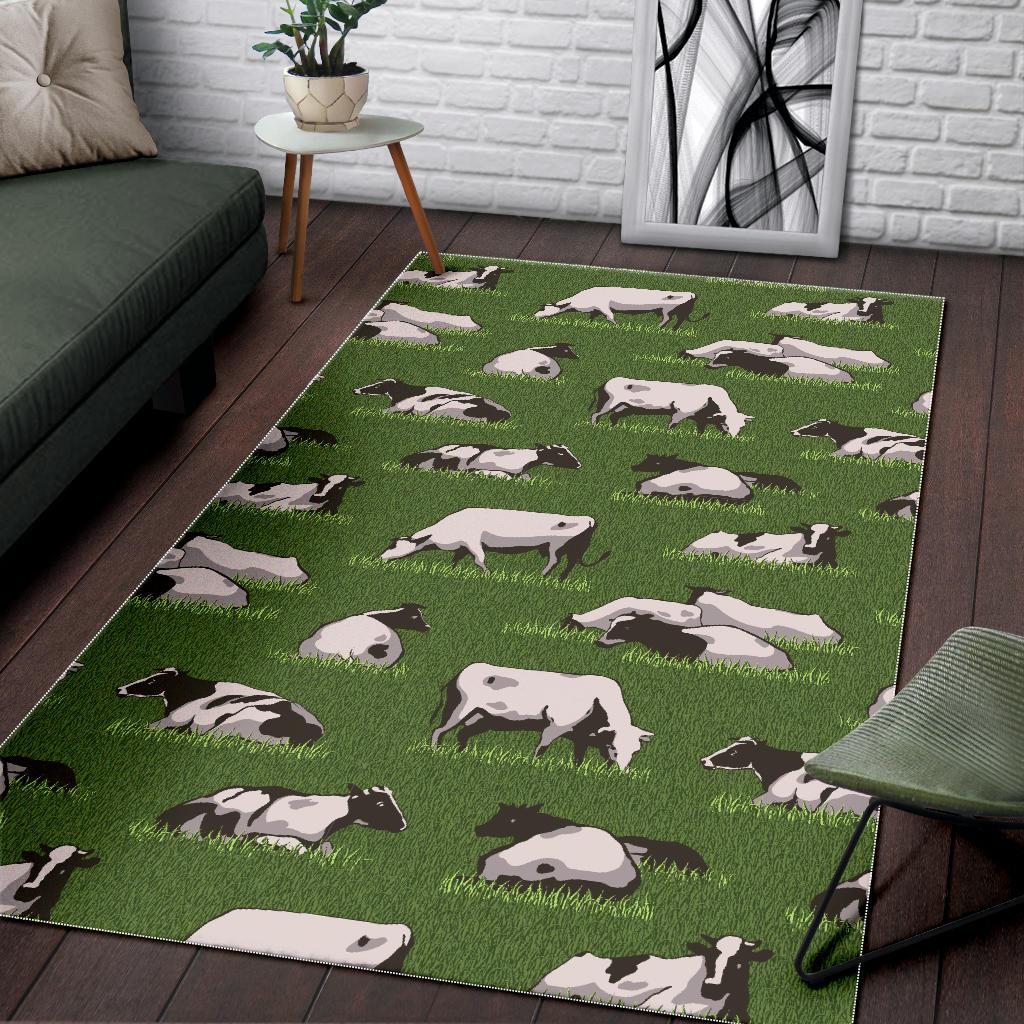 Cow Farm Pattern Print Floor Mat-grizzshop