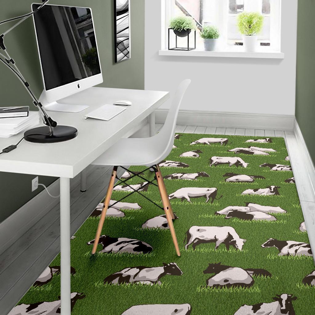 Cow Farm Pattern Print Floor Mat-grizzshop