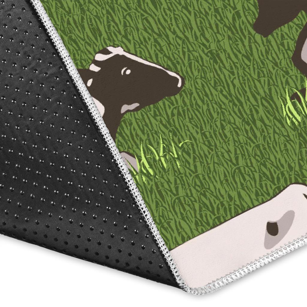 Cow Farm Pattern Print Floor Mat-grizzshop