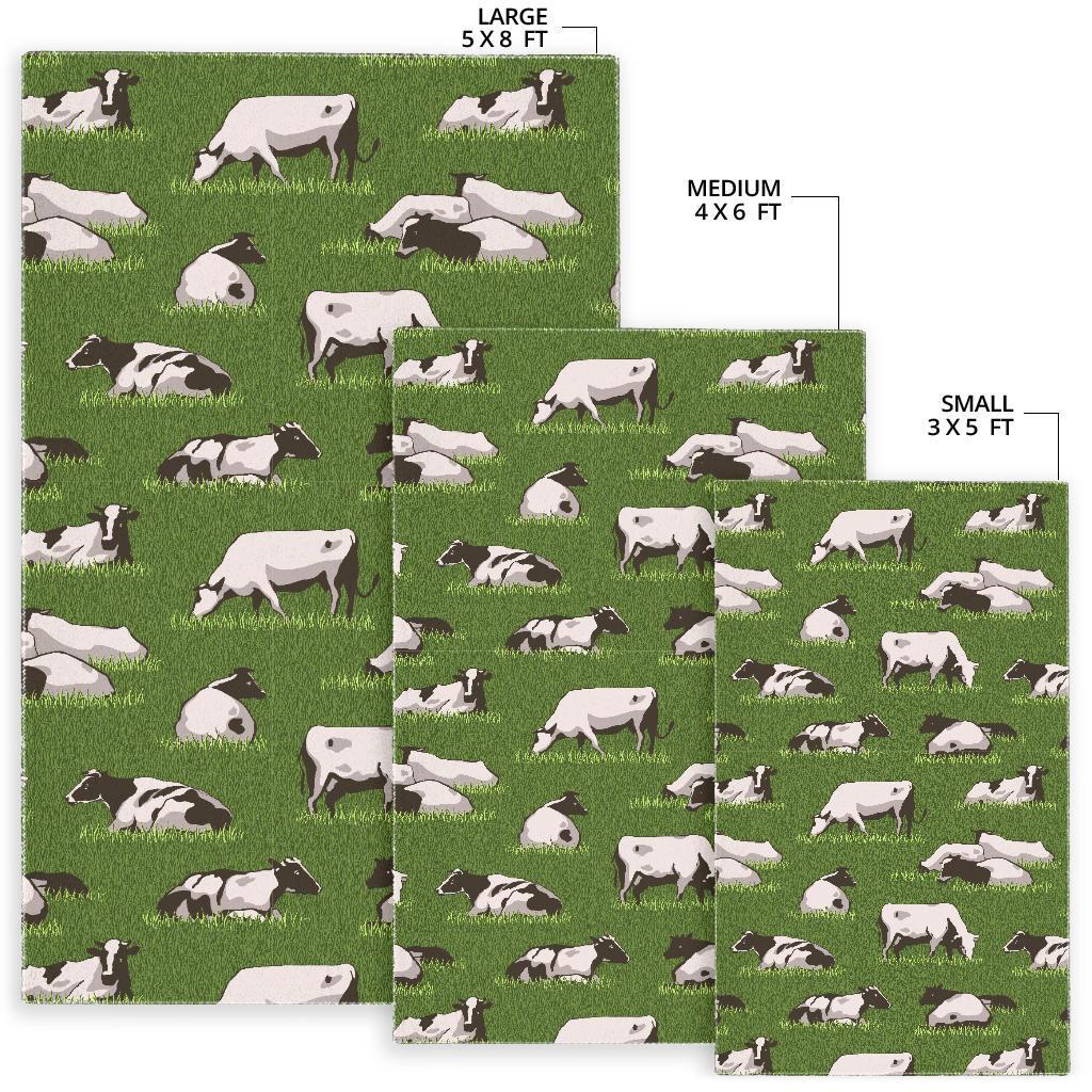 Cow Farm Pattern Print Floor Mat-grizzshop