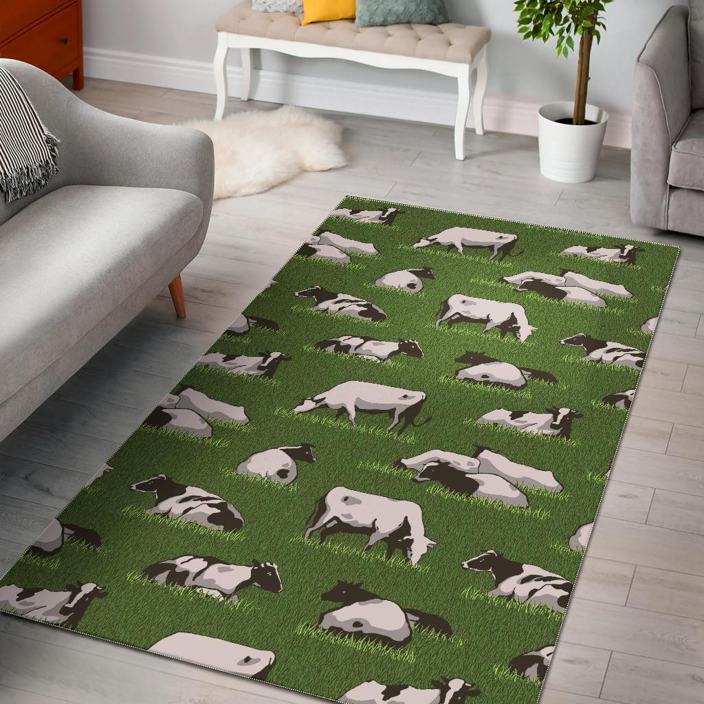 Cow Farm Pattern Print Floor Mat-grizzshop