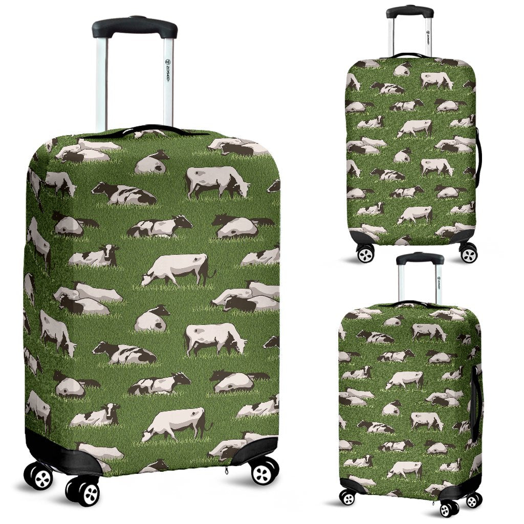 Cow Farm Pattern Print Luggage Cover Protector-grizzshop