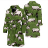 Cow Farm Pattern Print Men Long Robe-grizzshop