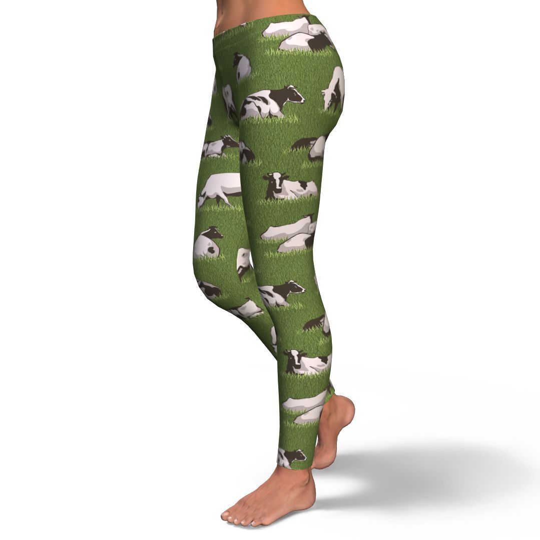 Cow Farm Pattern Print Pattern Women Leggings-grizzshop