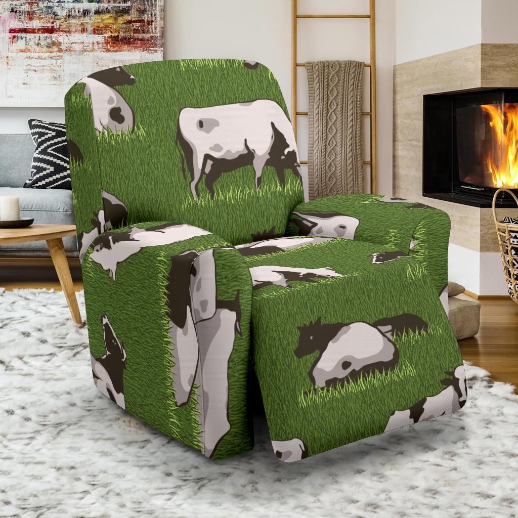 Cow Farm Pattern Print Recliner Cover-grizzshop