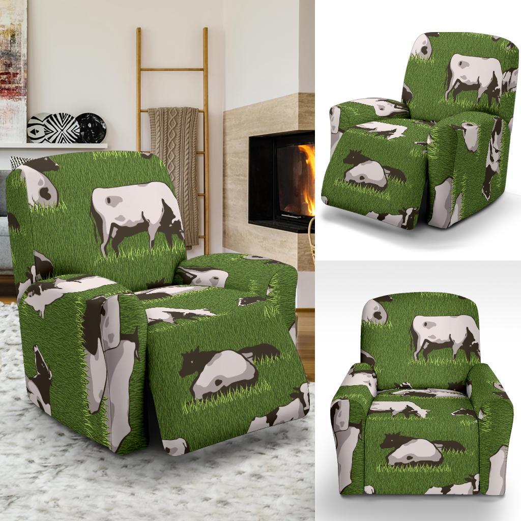 Cow Farm Pattern Print Recliner Cover-grizzshop