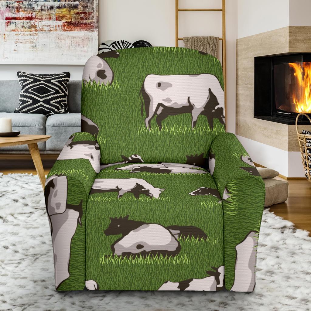 Cow Farm Pattern Print Recliner Cover-grizzshop