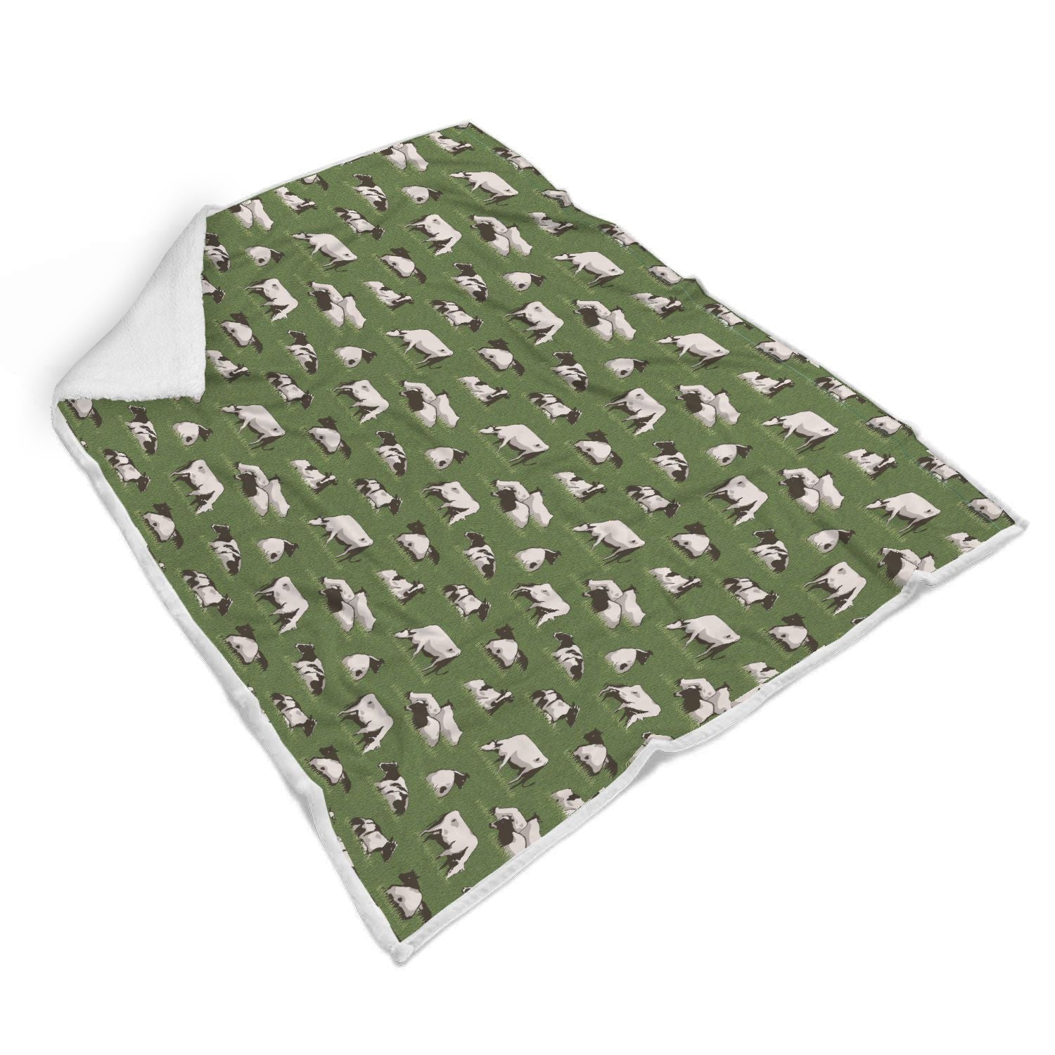 Cow Farm Pattern Print Throw Blanket-grizzshop