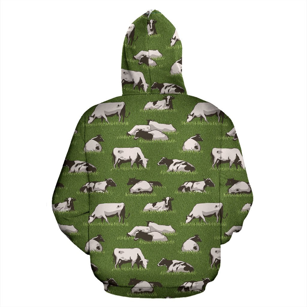 Cow Farm Pattern Print Women Men Pullover Hoodie-grizzshop