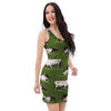 Cow In Grass Print Bodycon Dress-grizzshop