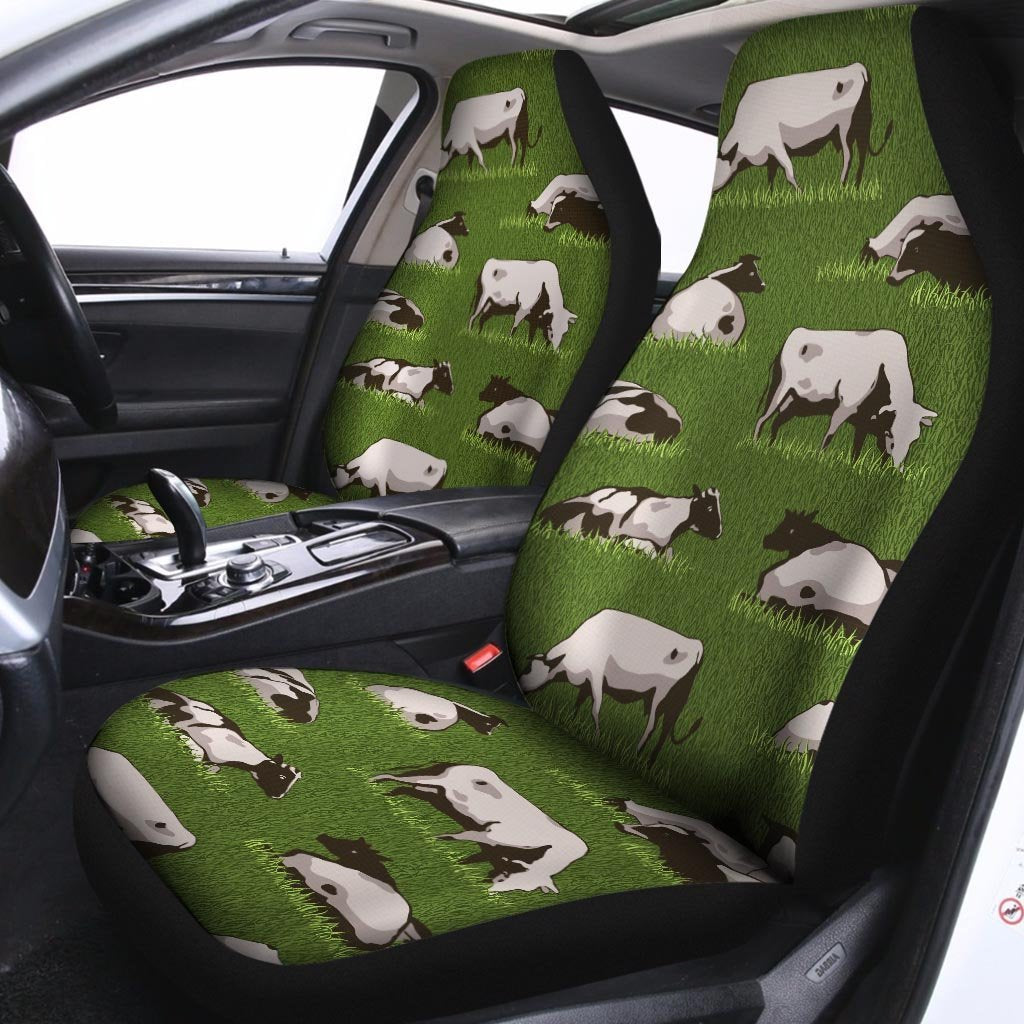 Cow In Grass Print Car Seat Covers-grizzshop