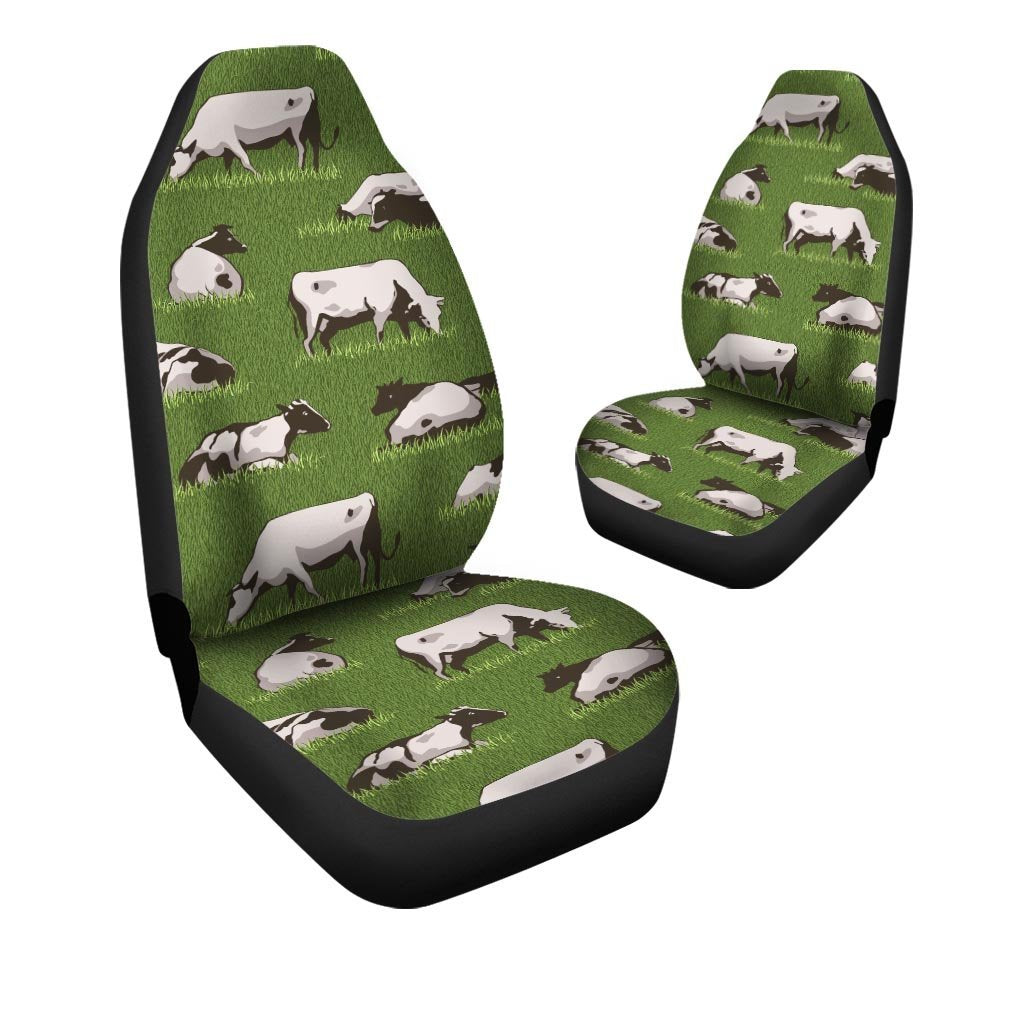 Cow In Grass Print Car Seat Covers-grizzshop