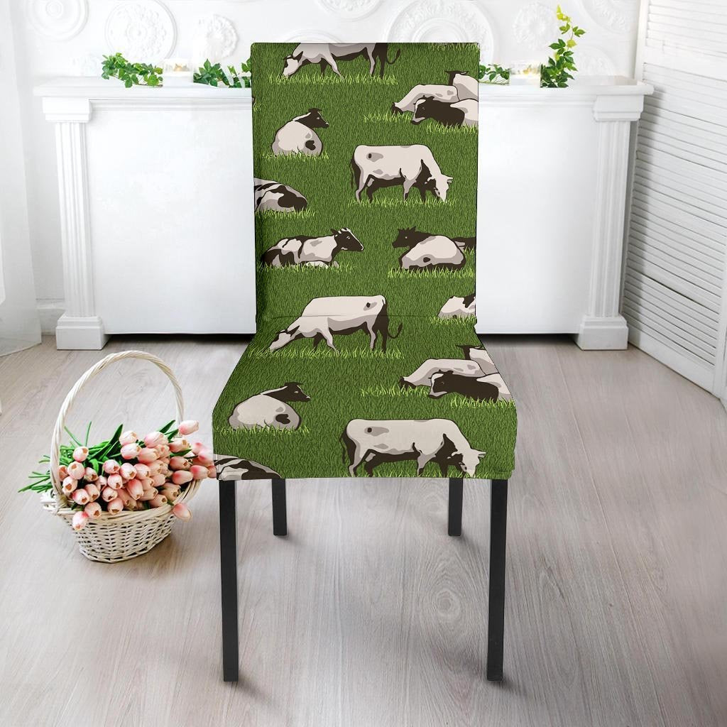 Cow In Grass Print Chair Cover-grizzshop