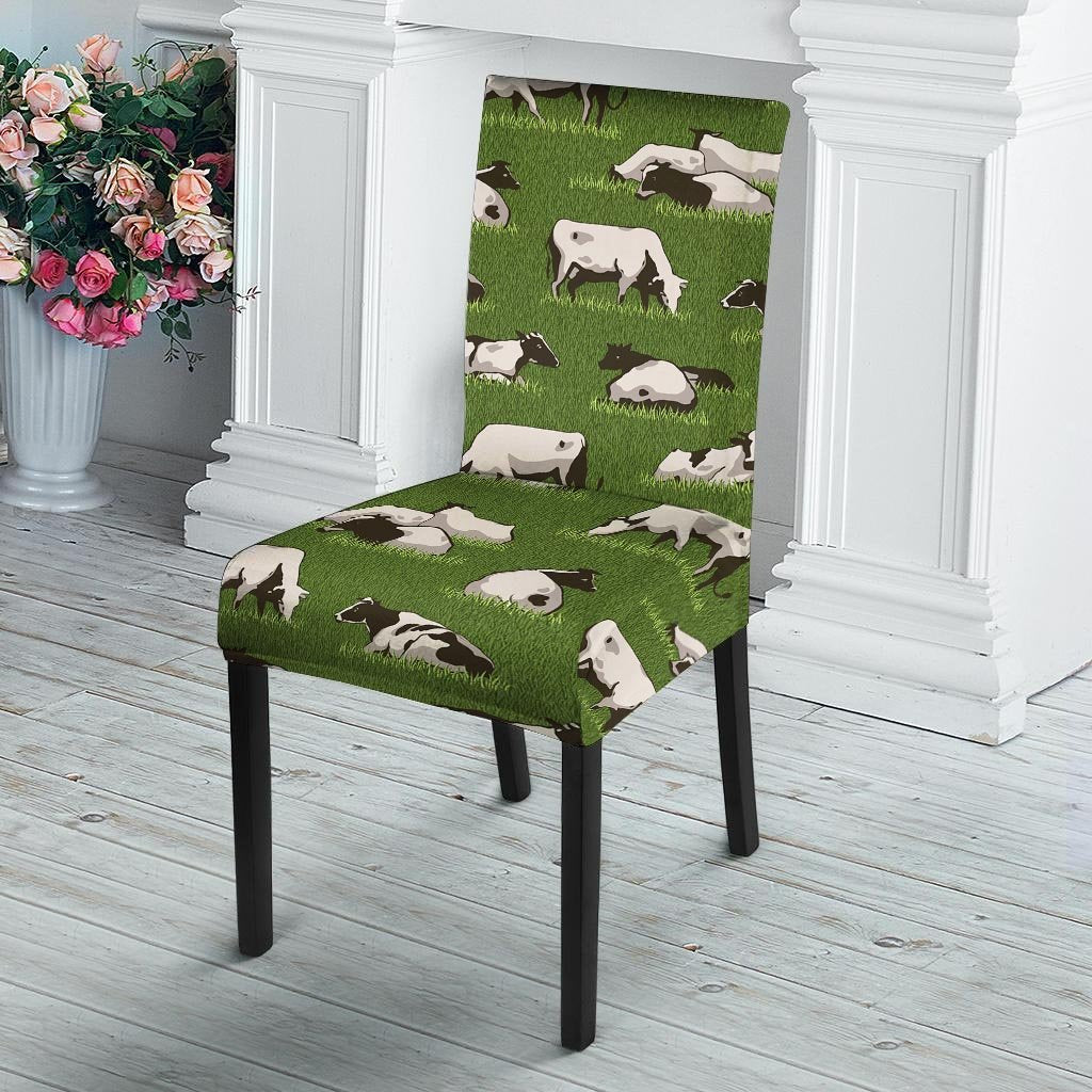 Cow In Grass Print Chair Cover-grizzshop