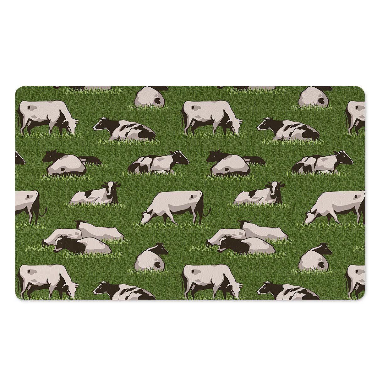 Cow In Grass Print Door Mat-grizzshop