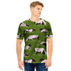 Cow In Grass Print Men T Shirt-grizzshop