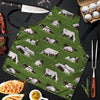 Cow In Grass Print Men's Apron-grizzshop